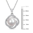 thumbnail image 2 of Everly Women's 10mm Cultured Pearl and .25CT TW Diamond 14k White Gold Pendant, 2 of 6
