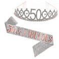thumbnail image 1 of Women Glittering Rhinestone Letter Print Sash Tiara Set Birthday Party Supplies, 1 of 5