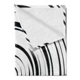 thumbnail image 2 of Spires Soft Flannel Fleece Throw Blanket, Hypnotic Radial Concentric Interlace Circles with Lines Print, Cozy Plush for Indoor and Outdoor Use, 60" x 80", Black White, by Ambesonne, 2 of 5