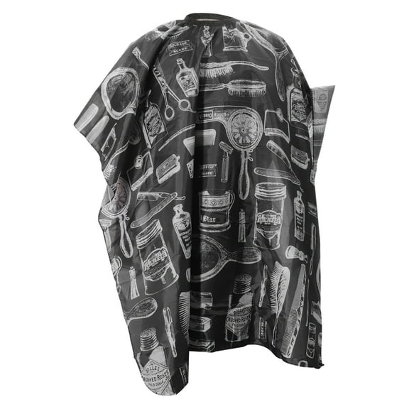Unique Bargains 1 Pc Comb Pattern Hair Cut Barber Cape for Hair Cut Black White