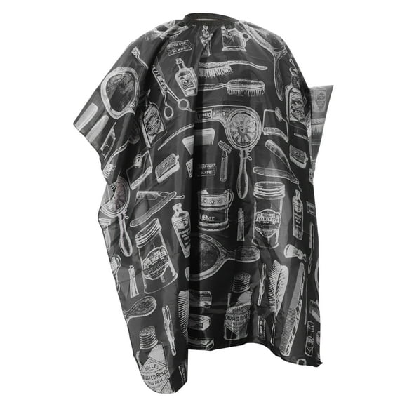 Unique Bargains 1 Pc Comb Pattern Hair Cut Barber Cape for Hair Cut Black White