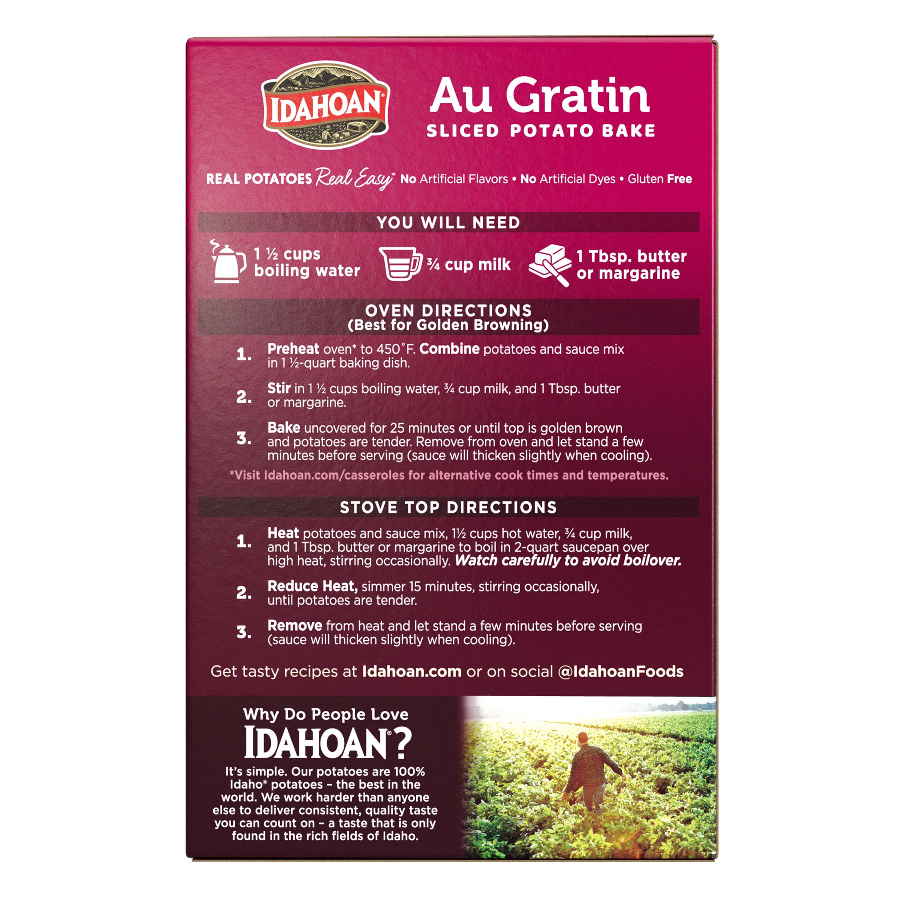 (12 pack) Idahoan Au Gratin Homestyle Casserole, 4 oz Box
