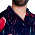 thumbnail image 5 of Valentine's Day Love ECG Men's Short Sleeve Beach Shirts Hawaiian Button Down Casual Summer Printed Unisex Top, 5 of 6