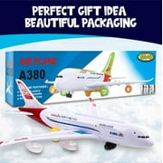 Toysery Airplane Toys for Kids, Bump and Go Action, Toddler Toy Plane with LED Flashing Lights and Sounds for Boys & Girls 3 -12 Years Old (Airbus A380)