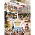thumbnail image 5 of Red Flower Table Cloth, Botanical Blue Plant Pink Garden Poppy Floral Waterproof Tablecloth for Rectangle Tables, Reusable Washable Fabric Table Cover for Restaurant Kitchen Dining Tables 60"x84", 5 of 6
