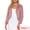 Dusty Pink, variant on Women's Faux Fur Cropped Open Front Jacket Bolero Coat XL White