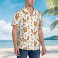 thumbnail image 3 of Fuzoiu Squirrel And Leaves Print Hawaiian Shirt for Men, Summer Beach Casual Short Sleeve Button Down Shirts, Men’s Beach Summer Shirts with Pocket,Large, 3 of 7