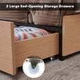 thumbnail image 6 of Queen Size Bed Frame and Upholstered Headboard, Solid Wood Platform Bed with Storage Drawers, Durable Wooden Slats, Solid and Stable, Noiseless, No Box Spring Needed, Easy Assembly, Beige, 6 of 10