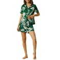 thumbnail image 1 of INSPIRAR CHIC Conjunto de Pijama de Verano para Mujeres, Camisa de Botones con Pantalones Cortos, Color Verde, 1 of 5