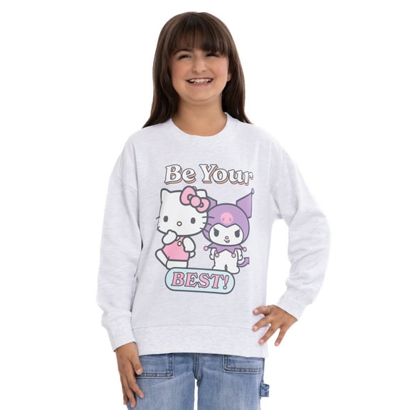 Hello Kitty and Friends Kids Graphic Fleece Crewneck Sweatshirt, Sizes 4-18