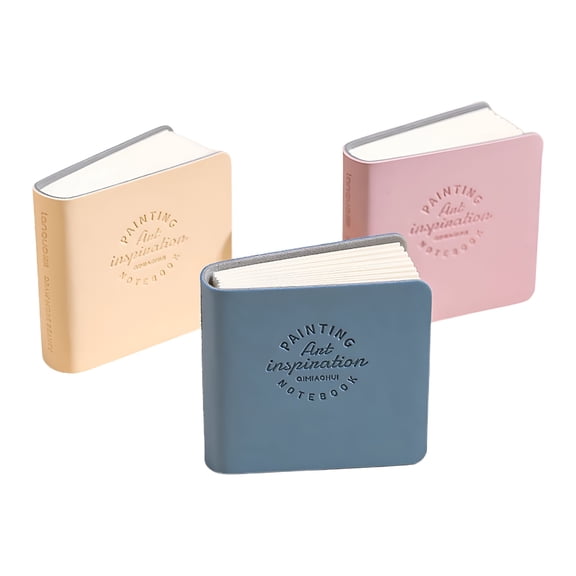 CCOCC Square Hardcover Leather Sketchbook,1.9x1.9 Inch 3 PCS Watercolor Sketchbook Journal 300 gsm Cotton Paper Portable Small Pocket Notebook,Mini Notebooks Blank Pages Sketchbooks