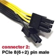 thumbnail image 2 of 8 Pin PCIe Extension Cable, 8 Pin to 8 (6+2) Pin Male 25 Inch PCI Extension Cable (2 Pack), 2 of 5