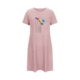 thumbnail image 5 of Chemise de Nuit à Manches Courtes pour Femmes Grande Taille, Robe de Nuit Col Rond Douce et Confortable avec Imprimé Poitrine, Chemise de Nuit Décontractée pour Dormir, Chemise de Nuit Coupe Décontractée pour la Maison, 5 of 5