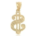 thumbnail image 2 of Ioka-14K Yellow Gold Dollar Sign Charm Pendant For Necklace or Chain, 2 of 6