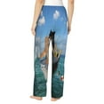 thumbnail image 3 of Kll Womens Two Brave Cats Are Floating On The Sea Iceberg Print Pajama Pants Soft Pajama Bottoms For Women Cozy Lounge Pants, 3 of 9