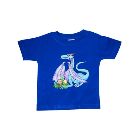 

Inktastic Blue Easter Dragon with Painted Eggs Gift Baby Boy or Baby Girl T-Shirt