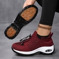 thumbnail image 4 of Womens Lace Up Sneakers Breathable Orthopedic Comfortable Non Slip Walking Shoes Casual Stretchy Athletic Sock Shoes Red Size 9, 4 of 8