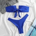 thumbnail image 6 of Qingpeng Women's Bandeau Bikini Sets Strapless Thong Two Piece Swimsuits Mesh High Cut Bathing Suits Summer Beach Swimwear, 6 of 6