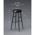 thumbnail image 3 of VASAGLE Echo Collection Bar Stools Set of 2, Kitchen Counter Stools, Breakfast Stools, Synthetic Leather with Stitching, 30-Inch Tall, Home Bar Dining Room, Easy Assembly, Ink Black, 3 of 5