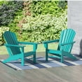 thumbnail image 3 of Polytrends  Altura  Outdoor Eco-Friendly All Weather Poly Patio Adirondack Chair (Set of 2) Turquoise, 3 of 5