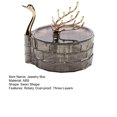 thumbnail image 2 of CSChome Jewelry Organizer Box Jewelry Organizer Box Rotatable Swan Shape Transparent Visible Multi Layers Necklace Jewelry, 2 of 7
