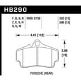 thumbnail image 2 of Hawk Performance Ceramic Street Brake Pads Fits select: 2002-2003 PORSCHE 911 CARRERA 2/CARRERA 4, 2006 PORSCHE CAYMAN, 2 of 3