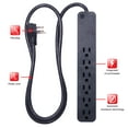 thumbnail image 3 of GENERAL ELECTRIC Pro 6-Outlet Power Strip Surge Protector, 4ft. Cord, Black - 37051, 3 of 8