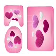 thumbnail image 3 of 4 PCS Valentine's Day Toilet Seat Cover Rug Shower Curtain Sets Pink Red Romantic Lover Waterproof Polyester Fabric Bathroom Decorations, 3 of 9