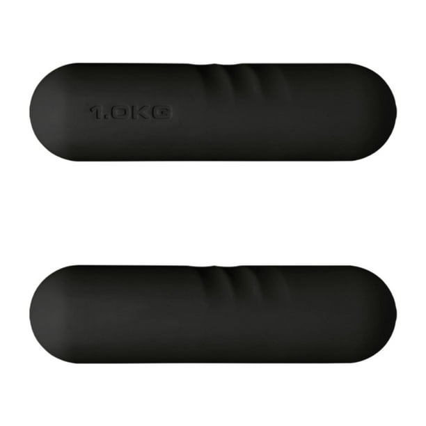 2 barras de pesas antideslizantes para gimnasio en casa, equipo de entrenamiento para niños y adultos. Negro