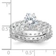 thumbnail image 2 of Sterling Silver Cubic Zirconia Wedding Ring Set Size 8, 2 of 2