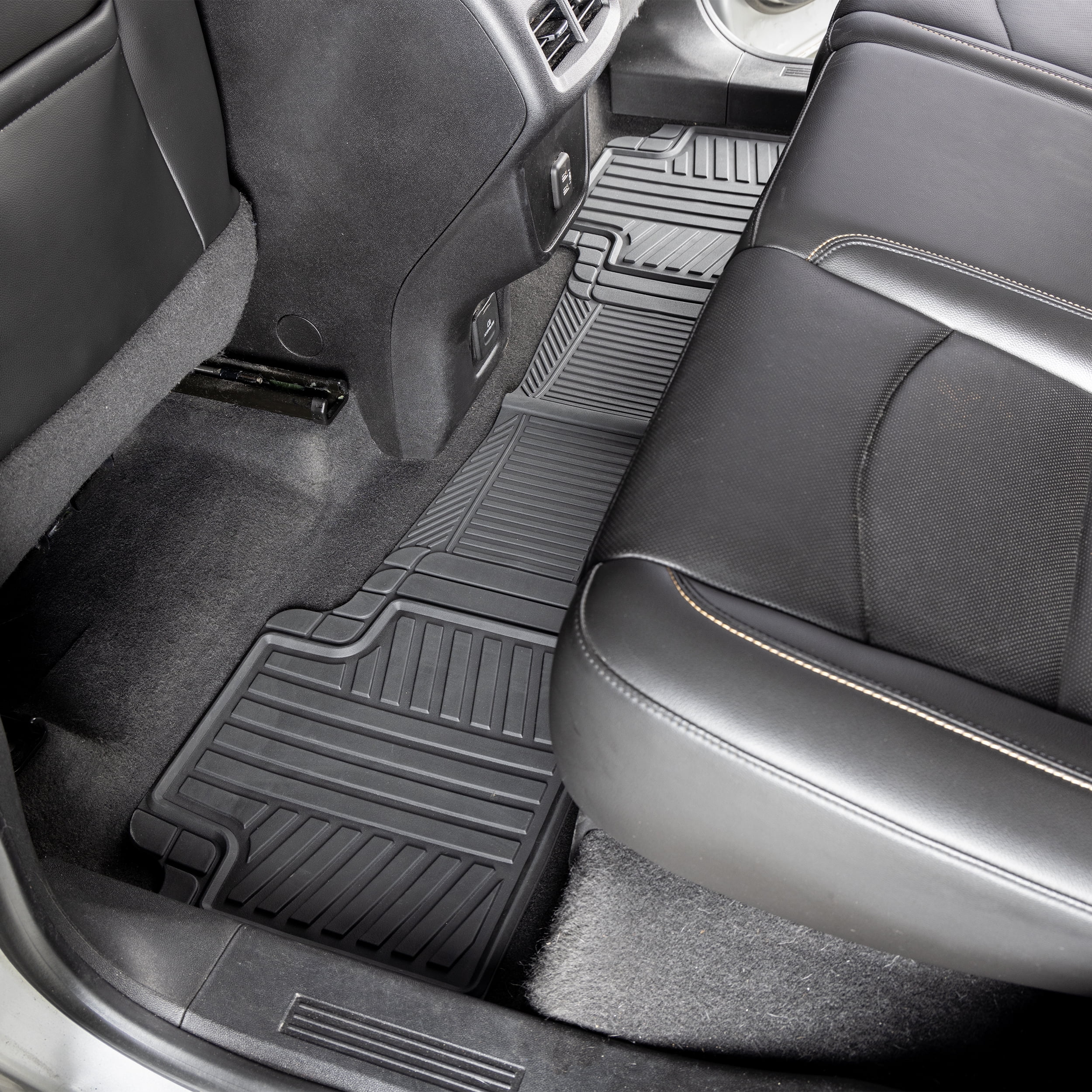 Armor All 3-Piece Black Full Coverage Floor Mats with Reinforced Heel Pad & Anti-Slip Cleats