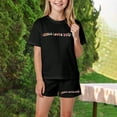 thumbnail image 2 of newwalpole Girl's 2 Piece Outfits Cherry Bow Graphic Tee Shirt and Shorts Set Cute Summer Outfits Black for Size 5-6 Years, 2 of 4