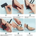 thumbnail image 3 of 4 pares de correas de tobillo antideslizantes para tacones altos, 2 estilos, negras, elásticas, de cuero, antideslizantes, de repuesto, desmontables, para zapatos de mujer, con hebilla., 3 of 7
