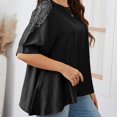 thumbnail image 3 of Kadahis Women's Plus Size Blouse Round Neck Work Ruffle half sleeve Tops, 3 of 5