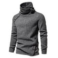 thumbnail image 2 of Curuila Mens Sweatshirt Long Sleeve Solid Color High Neck Pullover Sweatshirts Autumn Winter Comfort Pullover Tops Size M, 2 of 9