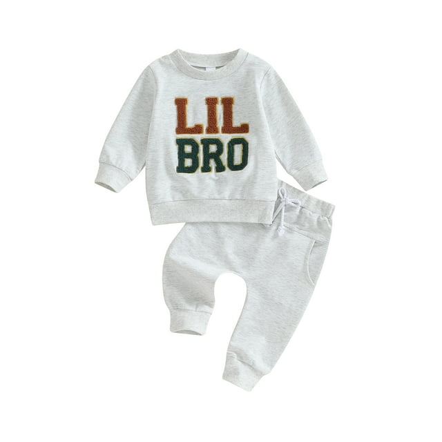 xiaxaixu Infant Baby Boys 2Pcs Pants Set, Long Sleeve Crew Neck Letters Sweatshirt with Elastic Waist Sweatpants Fall Clothes