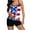 Blue, variant on Alkepwun 2 Piece Swimsuit for Women Tankinis American Flag Swimsuits Two Piece Bathing Suit Tummy Control Swim Tank Top with Boy Shorts