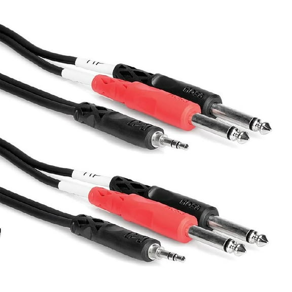 CMP150 Series 1/8" Stereo Mini to Dual 1/4" Mono Audio Cable (9ft) (2-Pack)