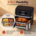 thumbnail image 3 of 1600W Dual Zone Air Fryer Oven,12.69QT with Divider,Nonstick & Dishwasher-Safe Basket,Match Cook Smart Finish to Roast,Recipes for Easy Cooking,Digital Touchscreen,Metal Sliver, 3 of 5