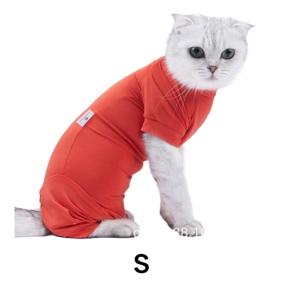 GASTROPOD Cat Recovery Suit Helps Recover Prevents Shedding Comfortable Onesie Red S