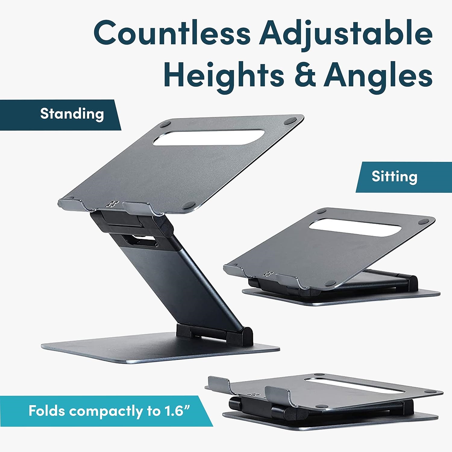 Ergonomic Adjustable Laptop Stand for Desk - Height Up to 20" Portable Computer Laptop Riser Holder, Fits All Inches Laptops, Back to School Gift for Men & Women