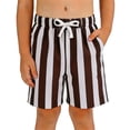 thumbnail image 2 of CAIVO Boys Shorts Striped Print Athletic Shorts Casual Sports Walking Lightweight Kids Summer Independence Day Trendy Bottoms, 2 of 4