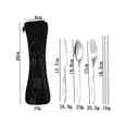 thumbnail image 1 of Flatware Sets Stainless Steel Knife Fork Spoon Chopsticks Set Portable Office Travel Cutlery Dinnerware Set, 1 of 3