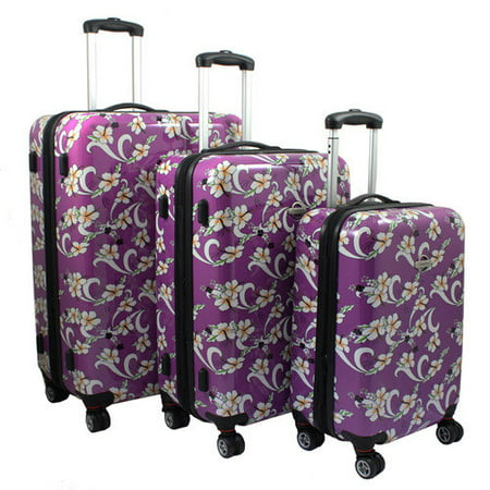 ecWorld - Tropical Flower 3-Piece Expandable Hardside Spinner Luggage ...