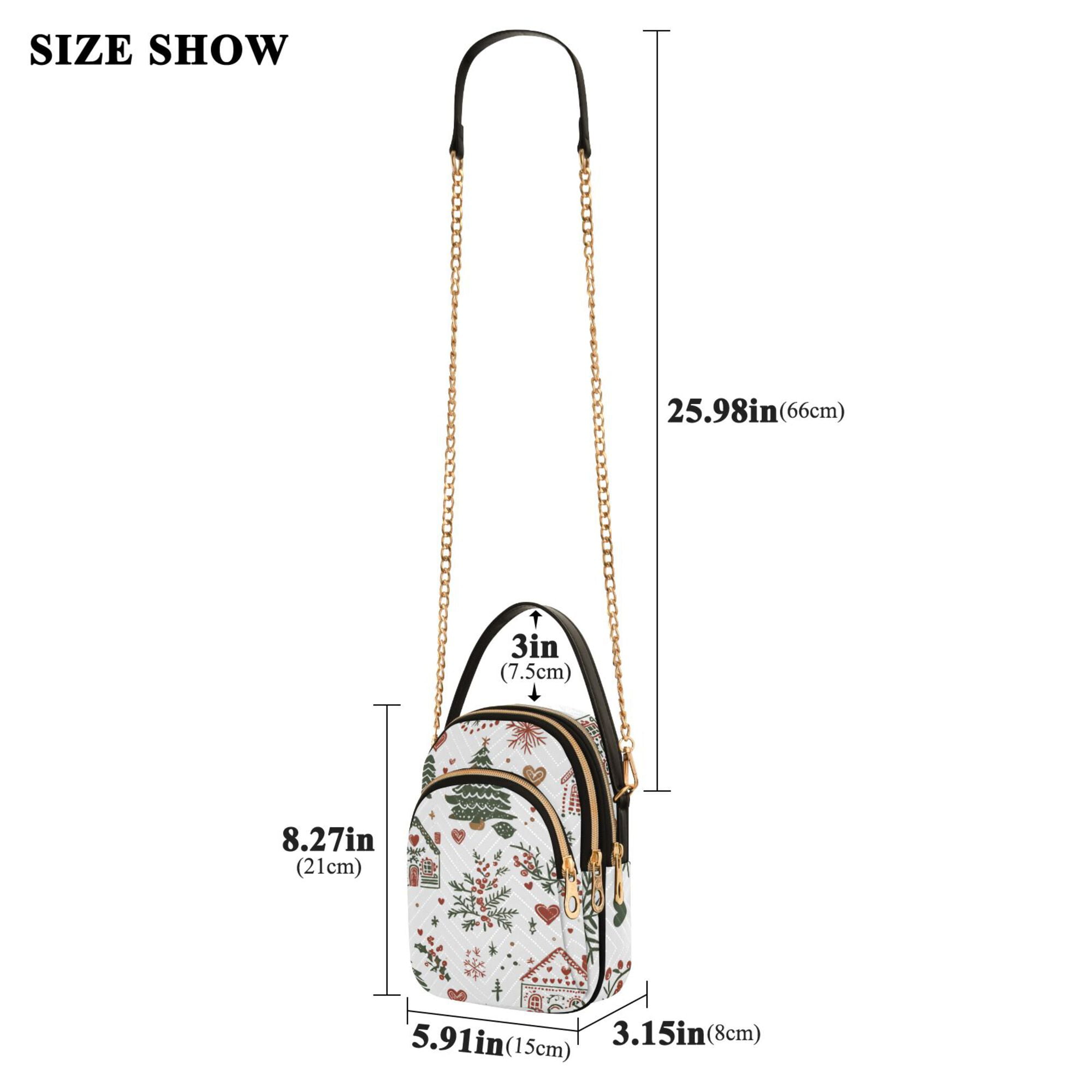 FORMRS Crossbody Bag for Women Quilted Travel Shoulder Cell Phone Purse with Chain Strap Handbag, White Nordic Christmas House