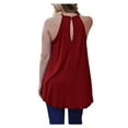 thumbnail image 7 of Ichuanyi Women's Summer Halter Spaghetti Strap Lace Hollow Flowy Tank Tops Cami Shirts Pleated Blouse T-Shirt Sleeveless Vest, 7 of 7