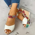 thumbnail image 4 of Mepaouo Espadrille Dressy Wedge Sandals Women's Platform Sandal Casual Summer High Heels White Size 8, 4 of 6