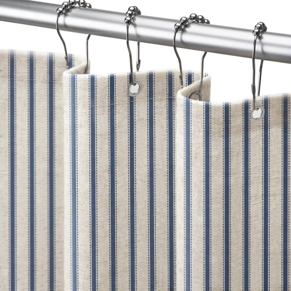 Shower Curtain Blue 72"W x 72"L Farmhouse Bathroom Decor