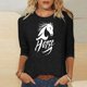 thumbnail image 1 of TaTaai Womens 2026 New Year Celebration Print Three Quarter Sleeve Top Round Neck Casual Blouse Holiday Festival Party Wear Gift, 1 of 5