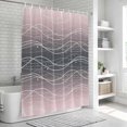 thumbnail image 6 of Pink Black Ombre Bathroom Shower Curtains with 12 Hooks Polyester Waterproof Shower Curtain for Stalls and Bathtubs Modern Abstract Striped Polka Dots Decorative Bathroom Privacy Curtain 72x84 Inches, 6 of 9